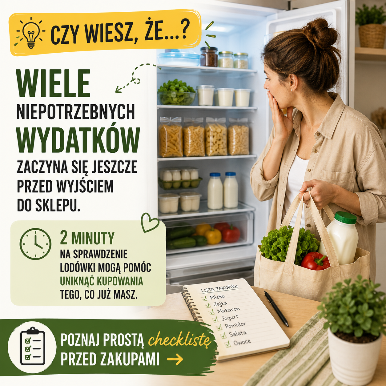 Checklista rzeczy, które sprawdzić przed zrobieniem zakupów