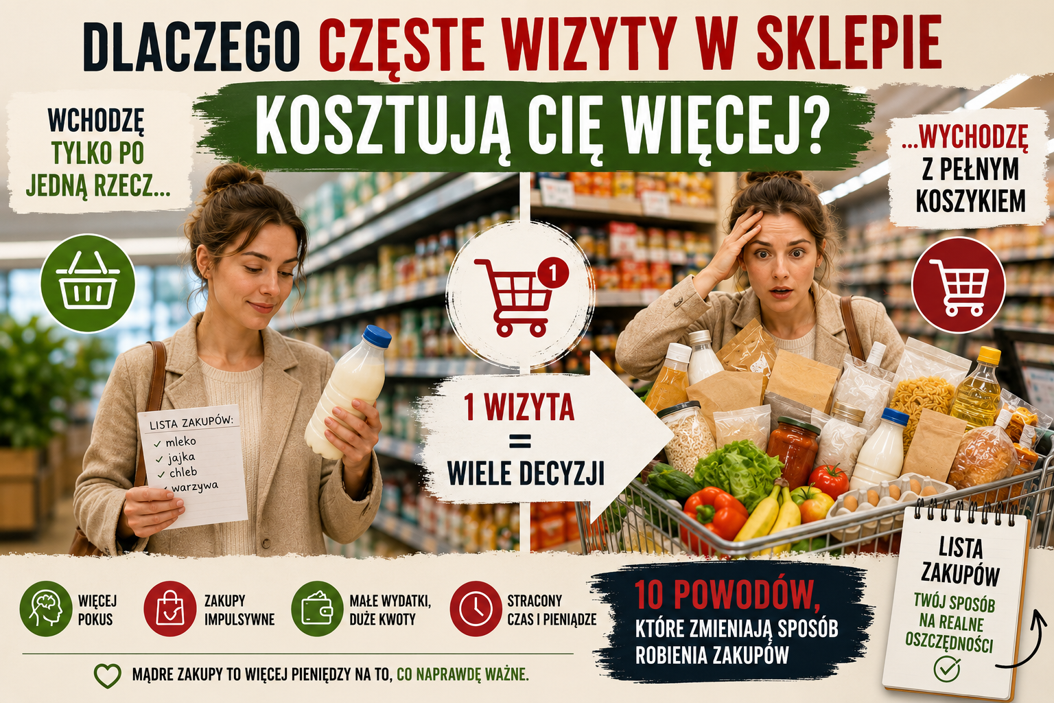 Dlaczego częste wizyty w sklepie zwiększają wydatki 10 powodów, przez które wydajesz więcej niż planujesz