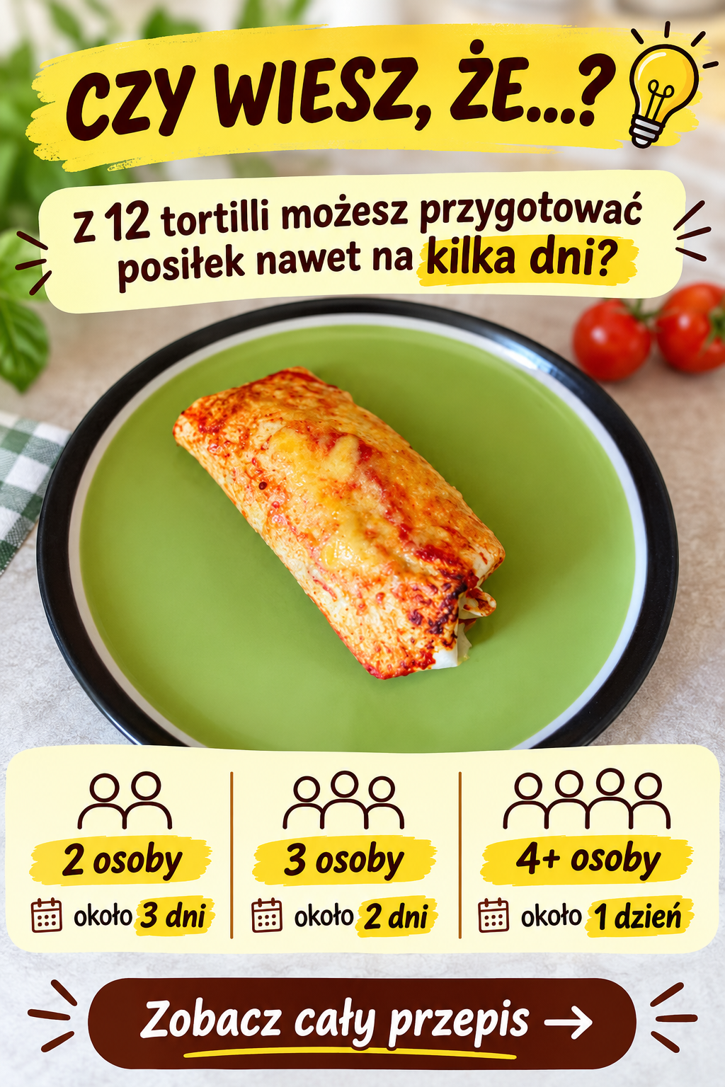 Przepis na zapiekane tortille